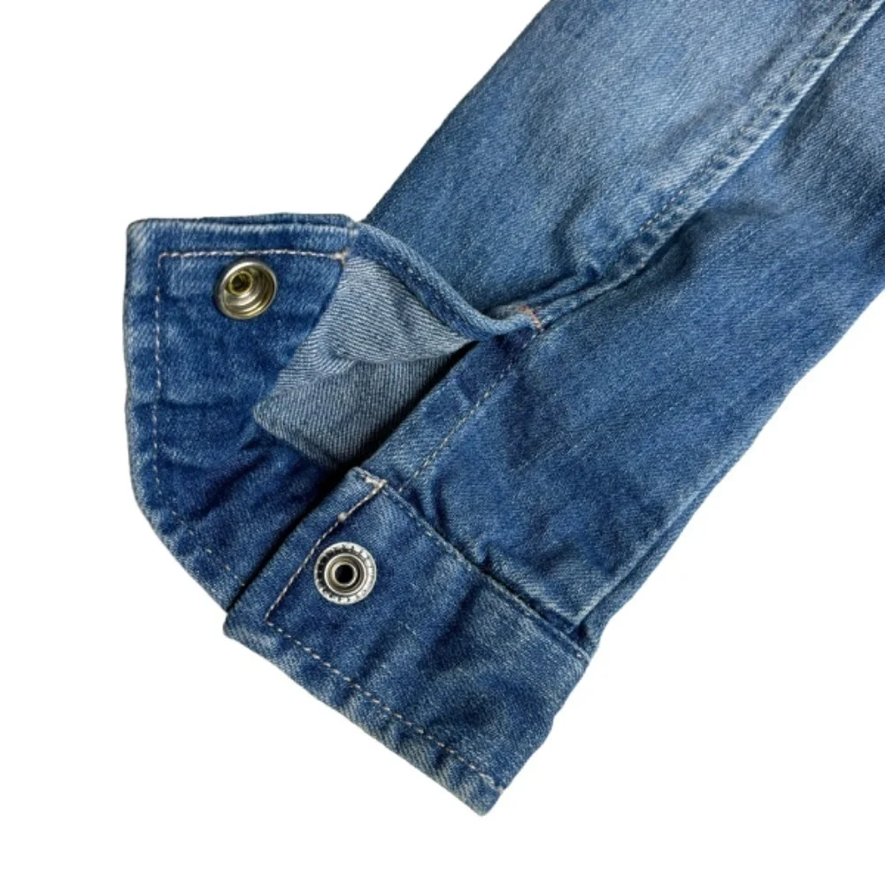 GAP Kids Jean Jacket Girls Size S Blue Snap Up Long Sleeve Denim‎ with Pockets